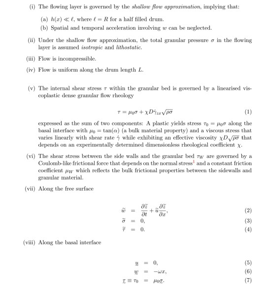 Question 1: Kinematic boundary condition (10 marks) | Chegg.com