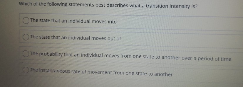 Solved Which of the following statements best describes what | Chegg.com