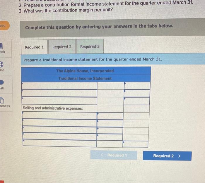 Solved Exercise 1-15 (Static) Traditional and Contribution | Chegg.com