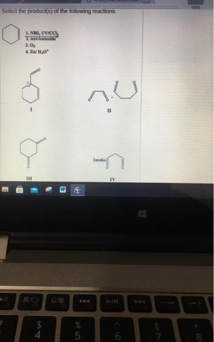 Solved Select The Product S Of The Following Reactions Chegg Com