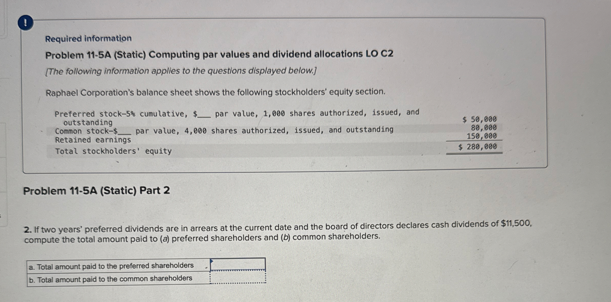 Solved Required Informationproblem A Static Chegg Com