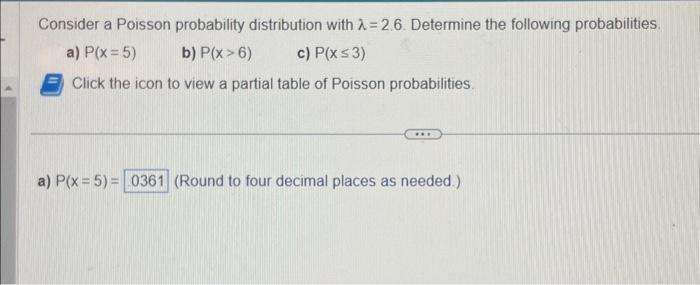 Solved Consider A Poisson Probability Distribution With | Chegg.com