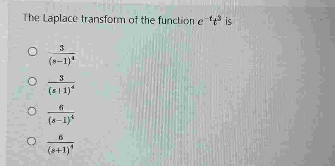 Solved The Laplace Transform Of The Function Chegg Com