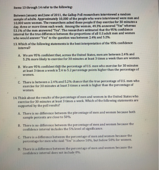 Solved Items 13 through 14 refer to the following: Between | Chegg.com