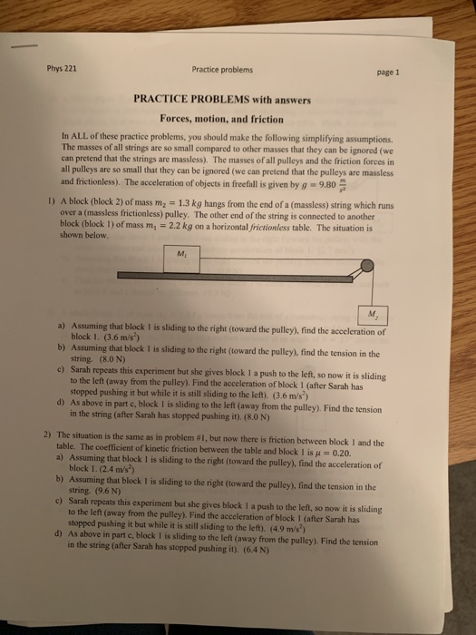 Solved Phys 221 Practice Problems Page 1 PRACTICE PROBLEMS | Chegg.com