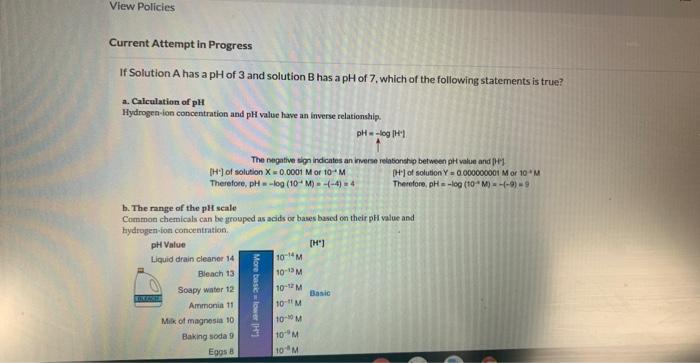 Solved If Solution A Has A PH Of 3 And Solution B Has A PH | Chegg.com