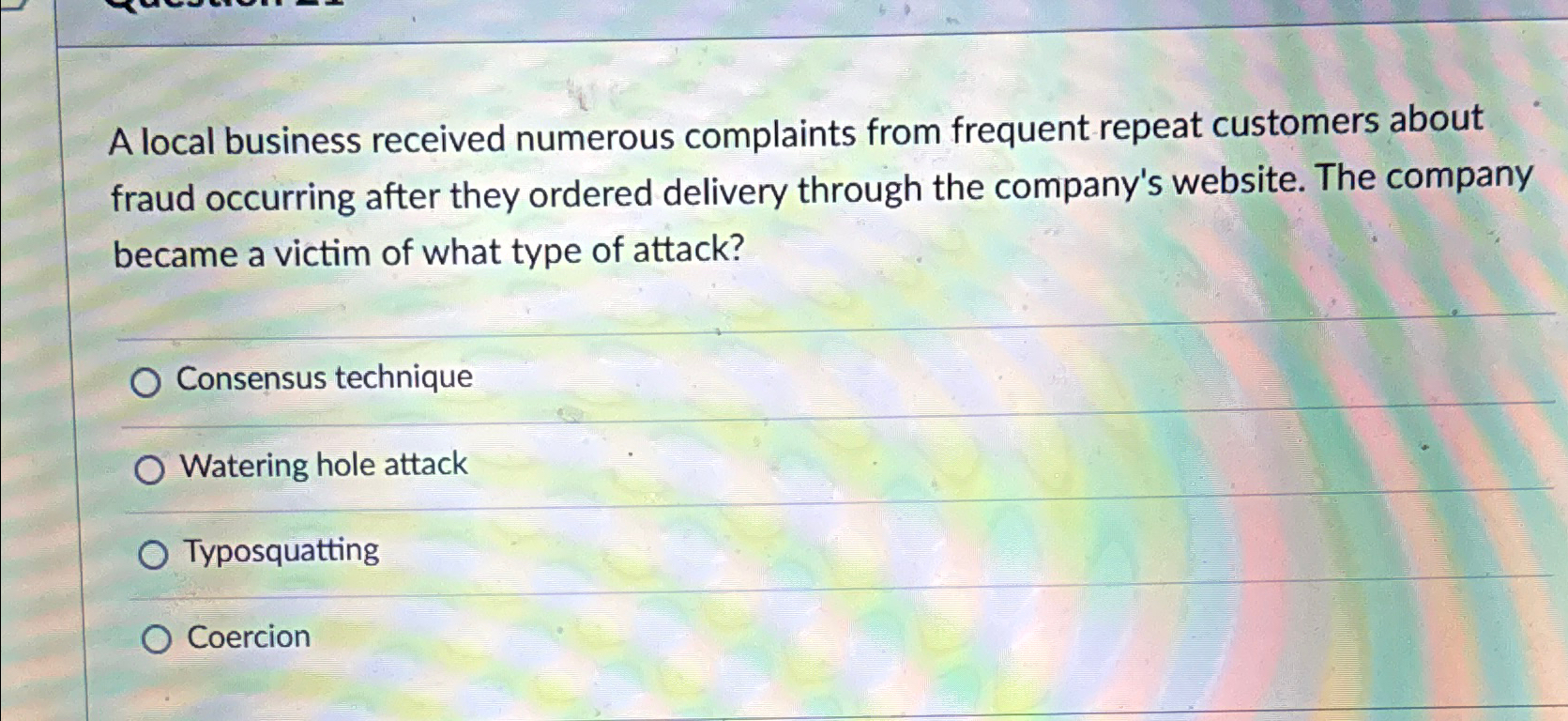 Solved A local business received numerous complaints from | Chegg.com