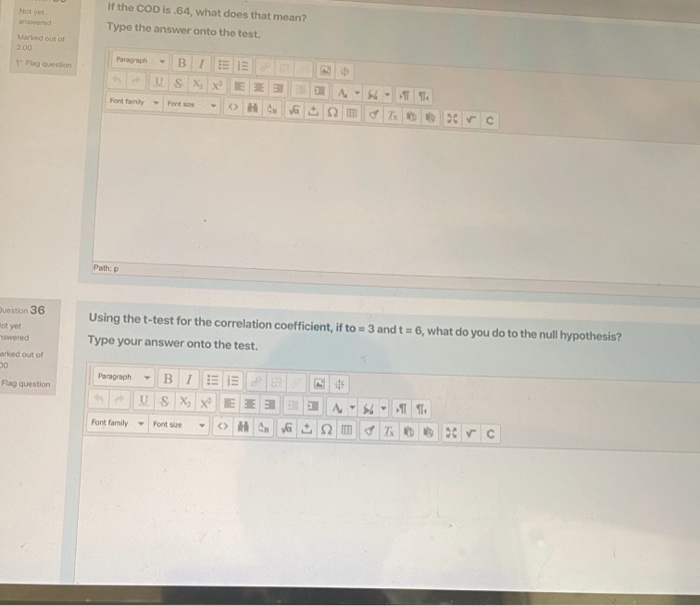 Solved Not yet If the COD is .64, what does that mean? Type