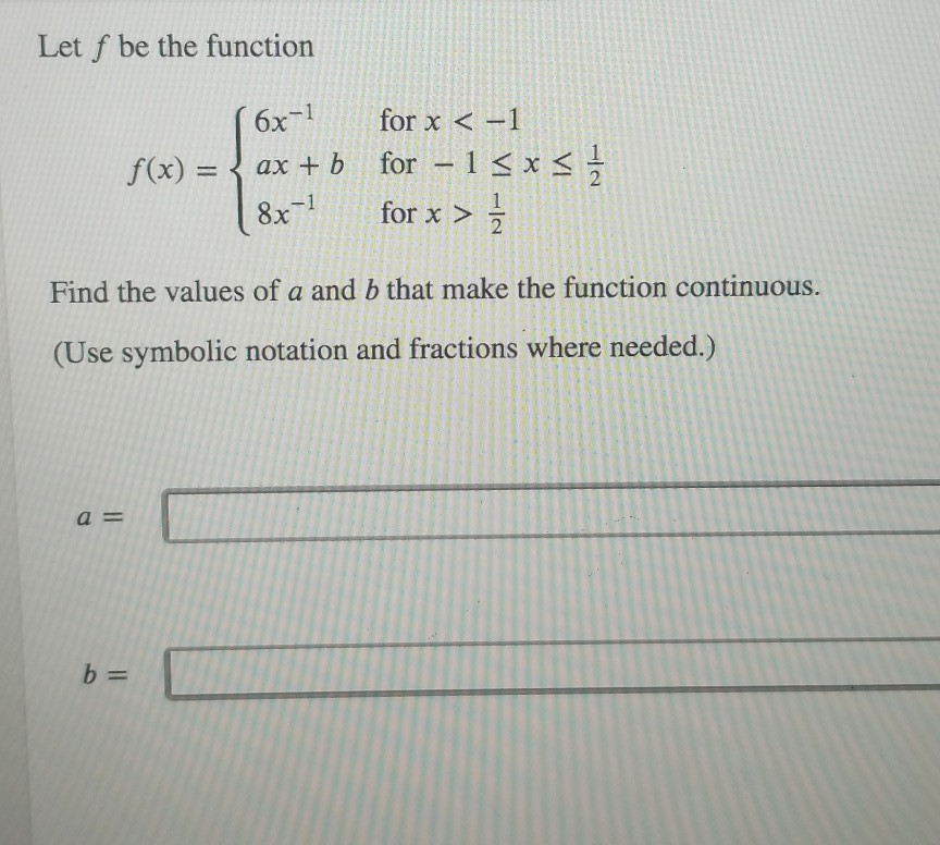 Solved Let f be the function 6x-1 for x