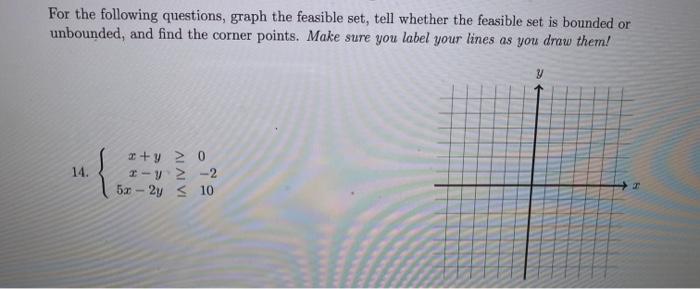 Solved For the following questions, graph the feasible set, | Chegg.com