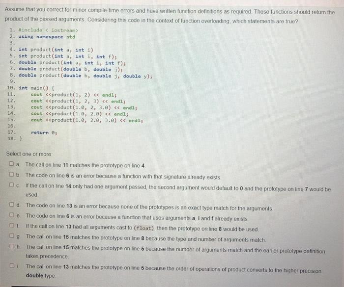 Solved Assume that you correct for minor compile-time errors | Chegg.com
