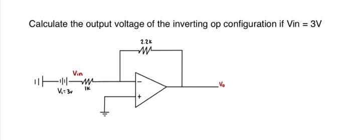 Solved Calculate the output voltage of the inverting op | Chegg.com