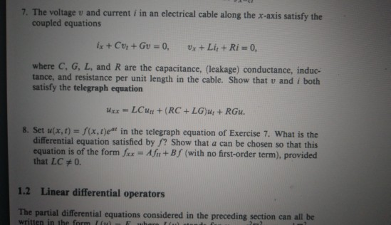 Solved 7 The Voltage V And Current I In An Electrical Ca Chegg Com