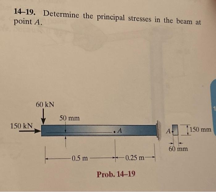 Solved 14-19. Determine the principal stresses in the beam | Chegg.com