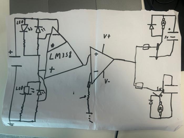 Solved im making a line following robot using 2 photodiodes | Chegg.com