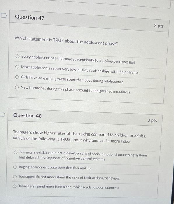 Solved Question 49 3 pts Which of the following is NOT a | Chegg.com