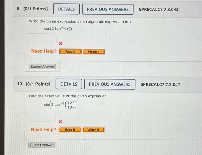 Write the given expression as an algebraic expression | Chegg.com