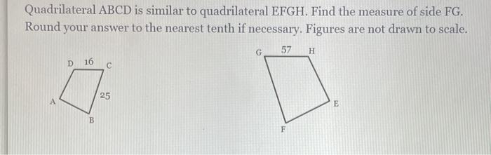 Solved Quadrilateral Abcd Is Similar To Quadrilateral Efgh 3227