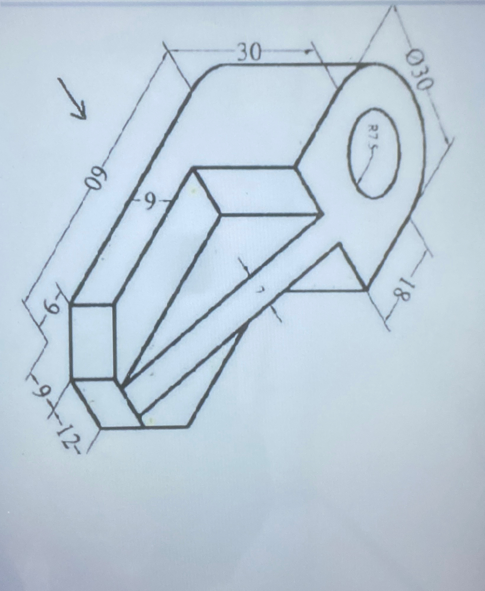 Solved Construct an orthographic projection from the | Chegg.com