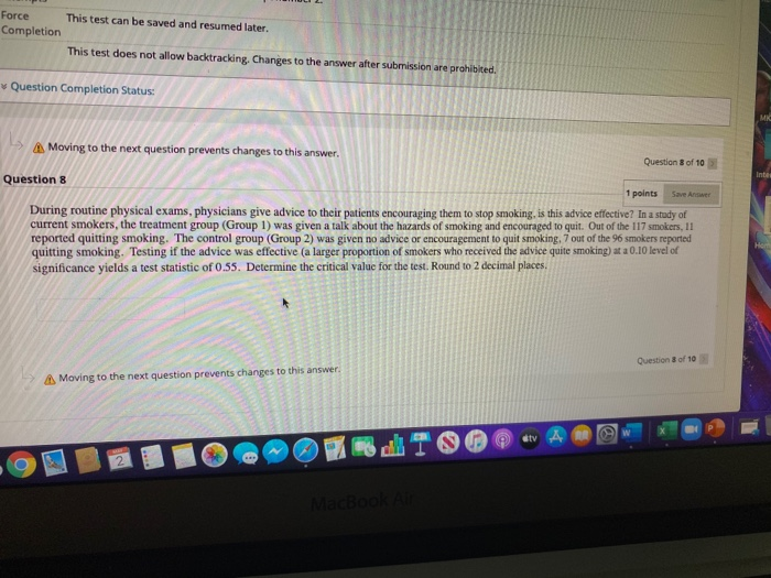 Solved Force This test can be saved and resumed later,