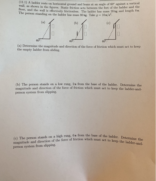 Solved Magnitude And Direction Of The Force Of Friction 