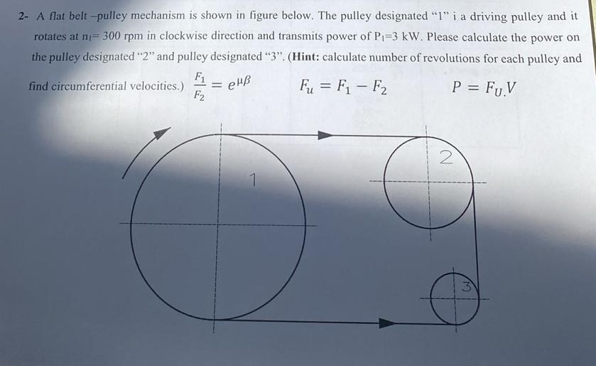 2 ï A Flat Belt Pulley Mechanism Is Shown In Figure Chegg 2 ï A Flat Belt Pulley Mechanism Is Shown In Figure Chegg