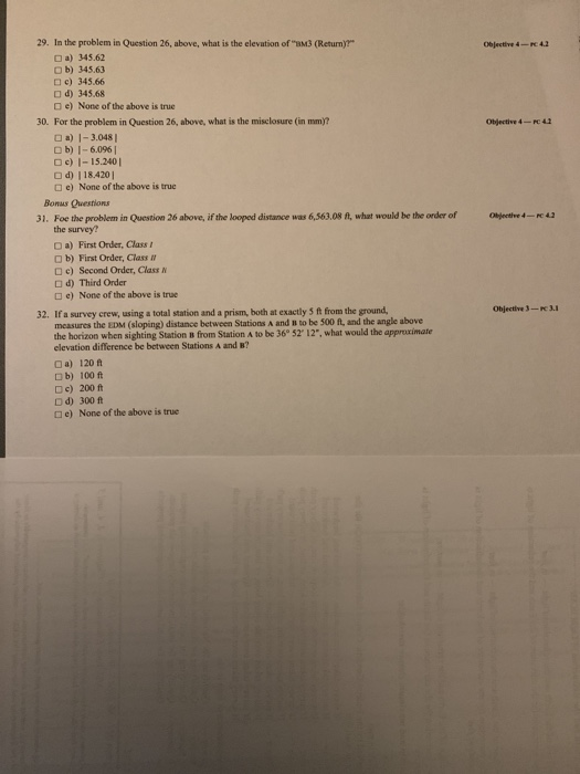 Solved 26. Given the following field data from a | Chegg.com