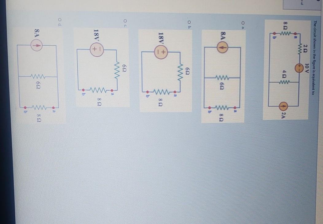 Solved The circuit shown in the figure is equivalent to Πον | Chegg.com