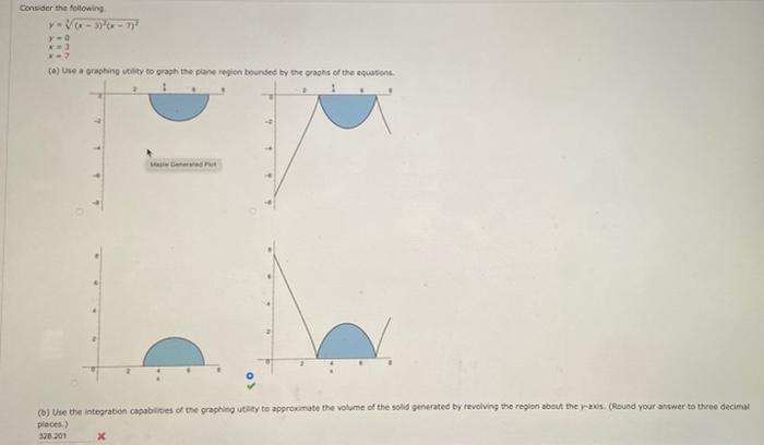 Solved Consider the following - - 77 y=0 (a) use a graphing | Chegg.com