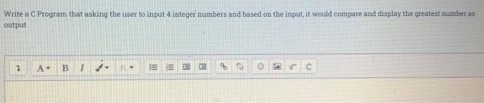 Solved Write a C Program that asking the user to input 4 | Chegg.com