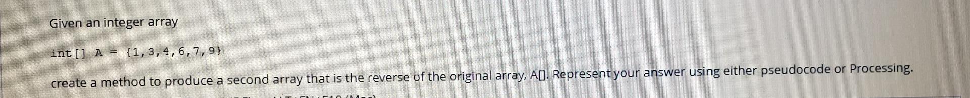 Solved Given an integer array int[] A = {1,3,4,6,7,9} create | Chegg.com