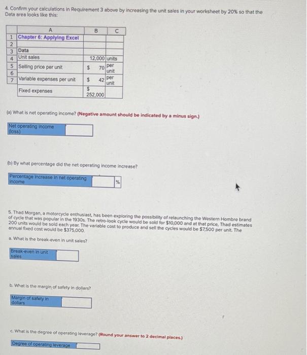 Solved Required Information Chapter 6: Applying Excel Excel | Chegg.com