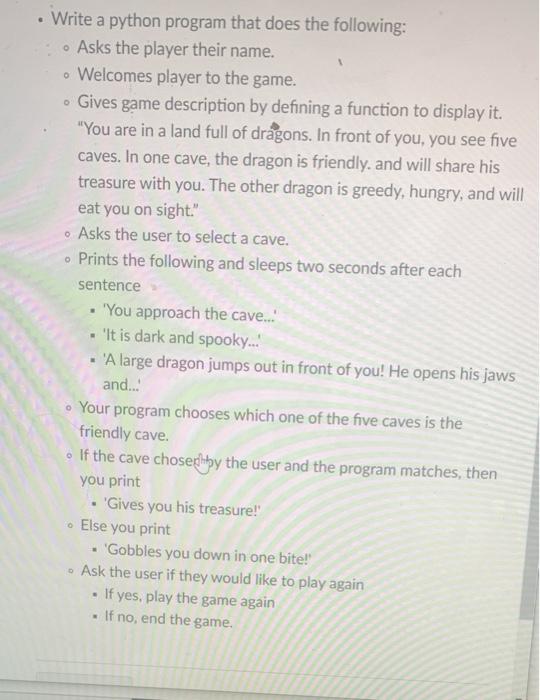 Solved . Write a python program that does the following: • | Chegg.com
