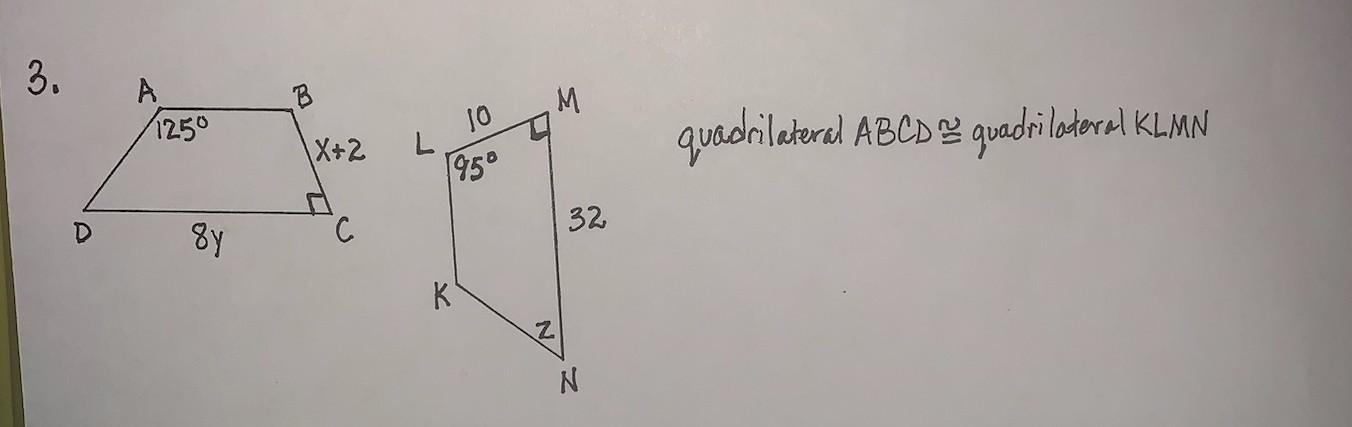 Solved Quadrilateral Abcd≅ Quadrilateral Klmn