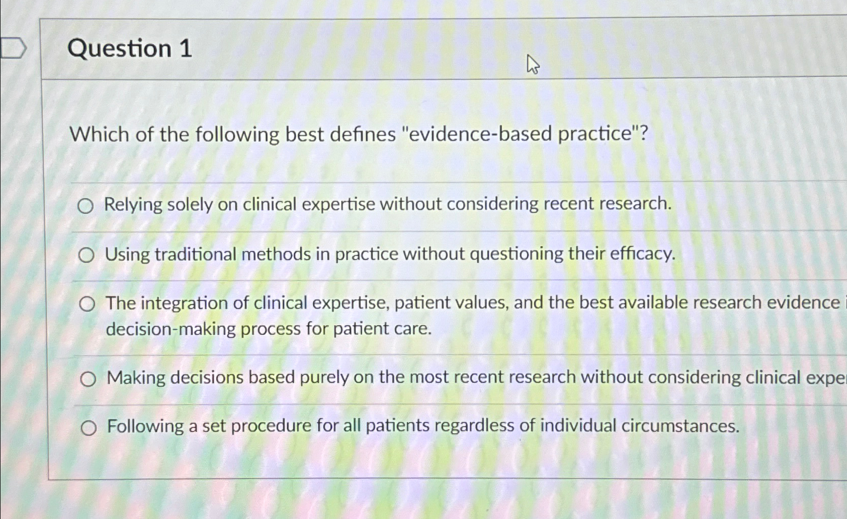 Solved Question 1Which of the following best defines | Chegg.com