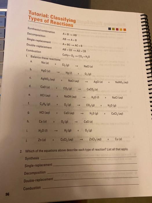 Solved Balancing Word Equations 1. Solid lithium carbonate