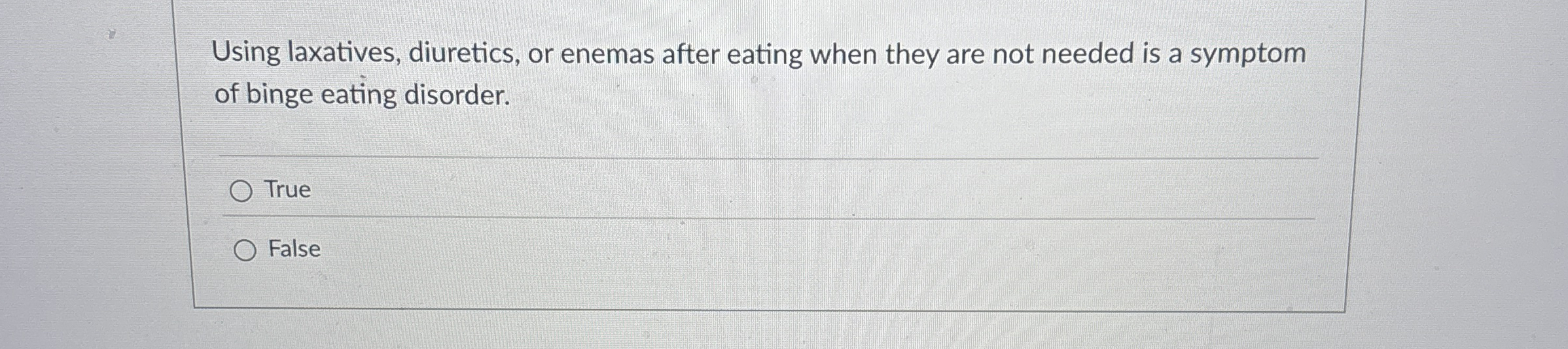Solved Using laxatives, diuretics, or enemas after eating