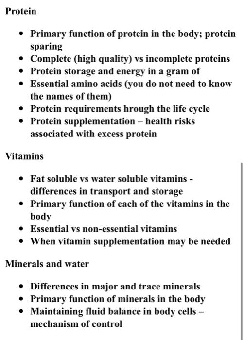 Protein Storage 