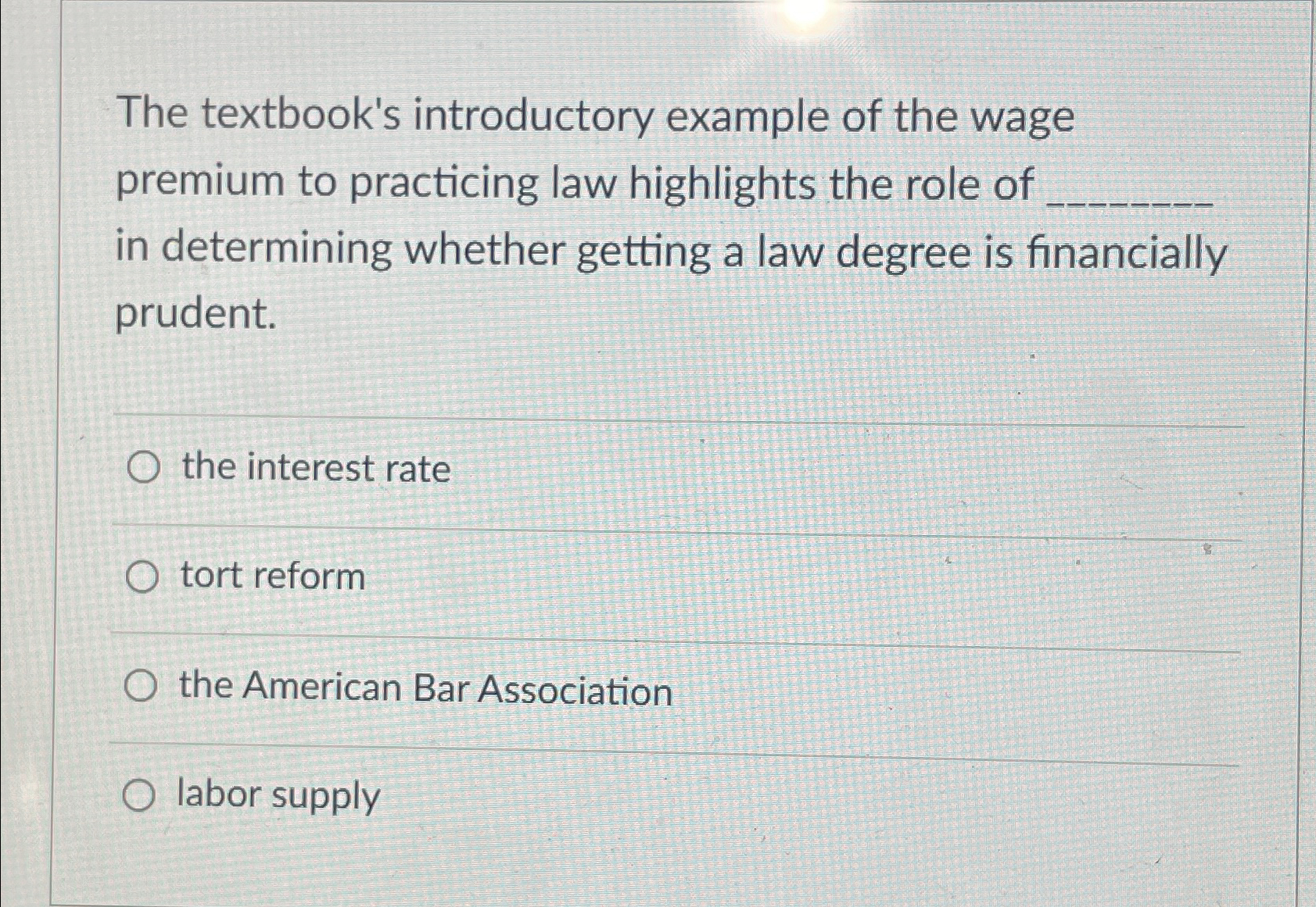 Solved The textbook's introductory example of the wage | Chegg.com