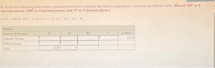 Solved o. Given the following information obtained from | Chegg.com