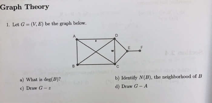 Solved Graph Theory 1 Let G V E Be The Graph Below E Chegg Com