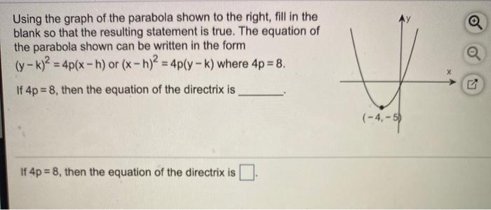 Solved Using The Graph Of The Parabola Shown To The Right Chegg Com