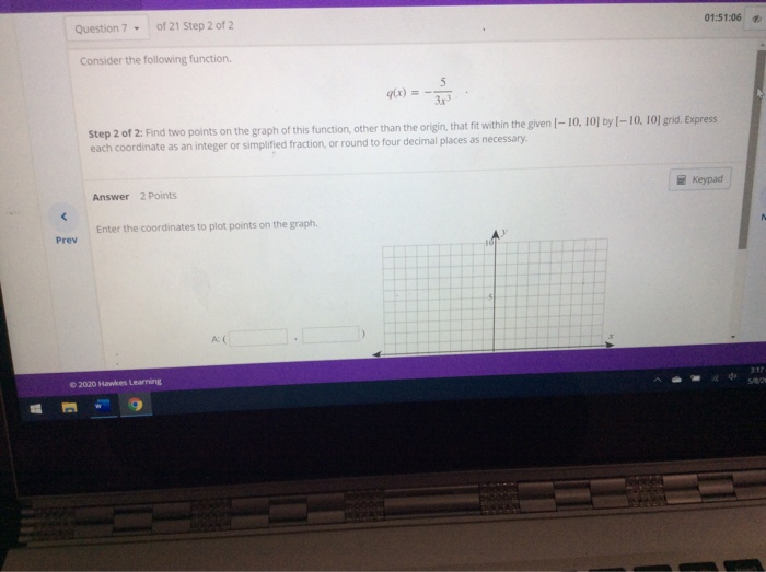 Solved Consider the following function. Step 1 of 2: | Chegg.com