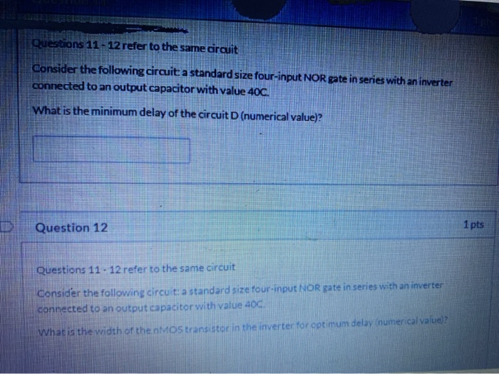 Questions 11 - 12 refer to the same circuit Consider | Chegg.com
