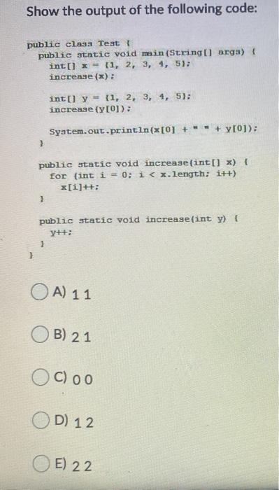 Solved Question 6 (2 points) What is the output of the | Chegg.com