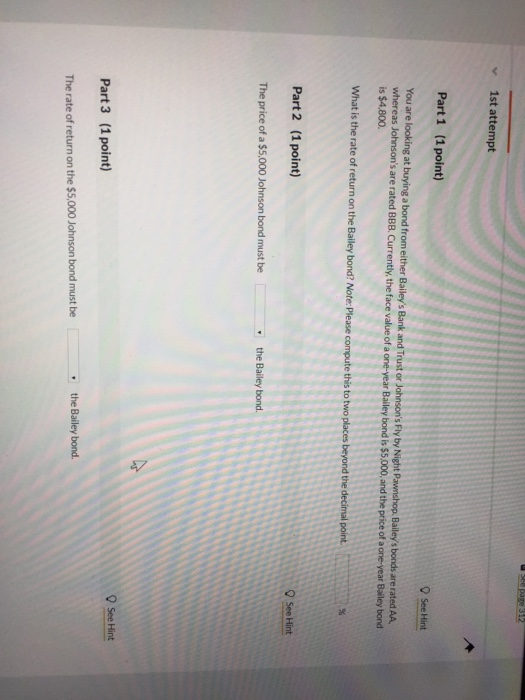 Solved see page 312 1st attempt Part 1 (1 point) See Hint | Chegg.com