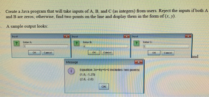Solved Create a Java program that will take inputs of A, B, | Chegg.com