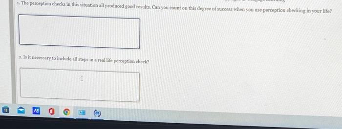 Solved 1. The perception checks in this situation all | Chegg.com