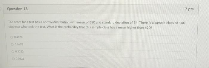 Solved The score for a test has a normal distribution with | Chegg.com