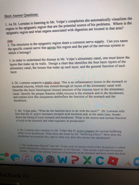Solved Short Answer Questions 1. As Dr. Lorraine is